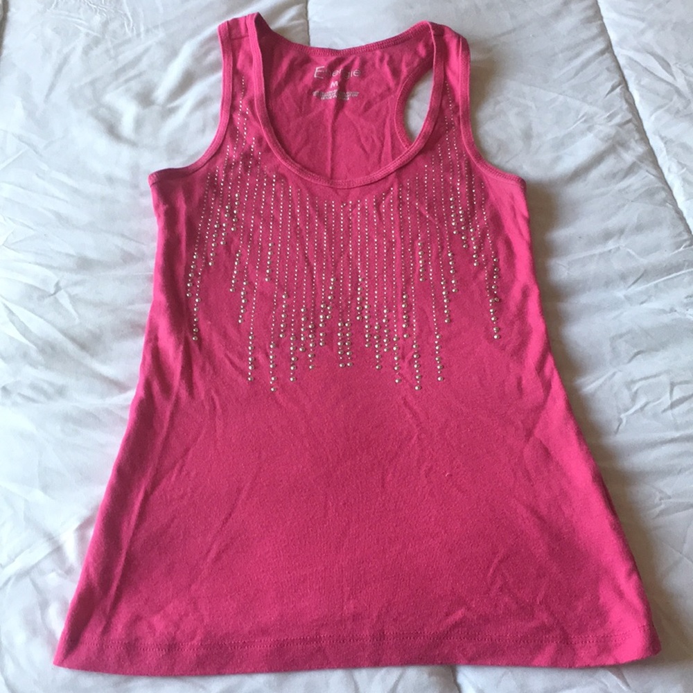 Pink rhinestone tank